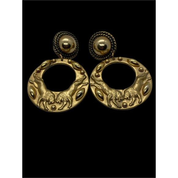 Vintage Jeff Lieb Runway Designer Signed Unique Clip Earrings One of a Kind - Picture 2 of 9